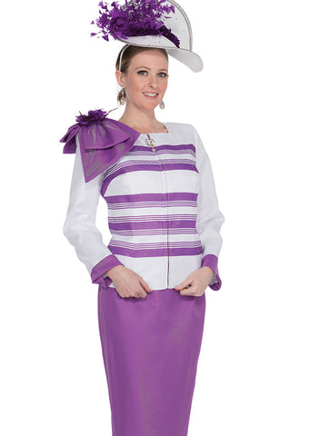 Elite Champagne 5879 purple skirt suit
