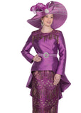 Elite Champagne 5917 purple skirt suit