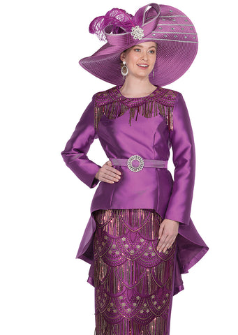 Elite Champagne 5917 purple skirt suit