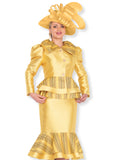 Elite Champagne 5973 gold skirt suit