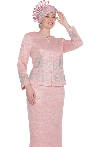 Elite Champagne 5977 pink skirt suit