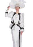 Elite Champagne 6074 white skirt suit
