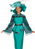 Elite Champagne 6121 green skirt suit