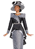 Elite Champagne 6159 checkerboard skirt suit
