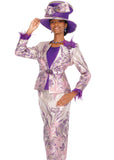 Elite Champagne 6161 purple skirt suit