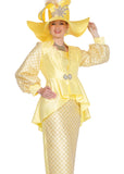 Elite Champagne 6202 banana yellow skirt suit