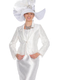 Elite Champagne 6204 white lace skirt suit