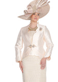 Elite Champagne 6218 champagne gold skirt suit