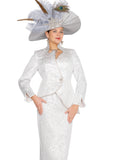 Elite Champagne 6252 silver skirt suit