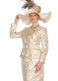 Elite Champagne 6256 champagne gold skirt suit