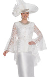 Elite Champagne 6258 white skirt suit