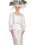 Elite Champagne 6266 white skirt suit