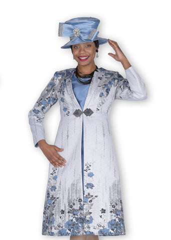 Elite Champagne 6303 blue brocade jacket dress