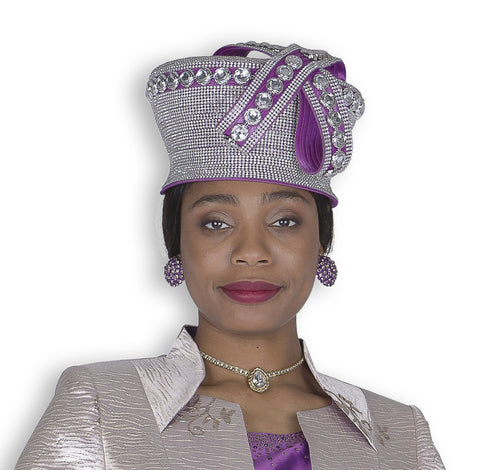 Elite Champagne H6352 purple fitted hat