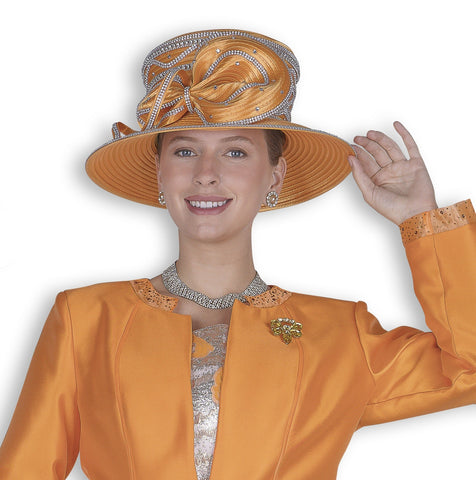Elite Champagne H6355 orange small brim hat