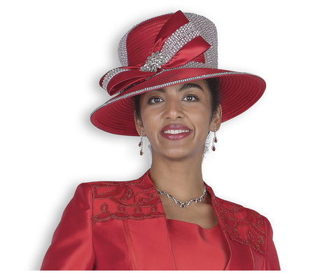 Elite Champagne H6357 red brim hat