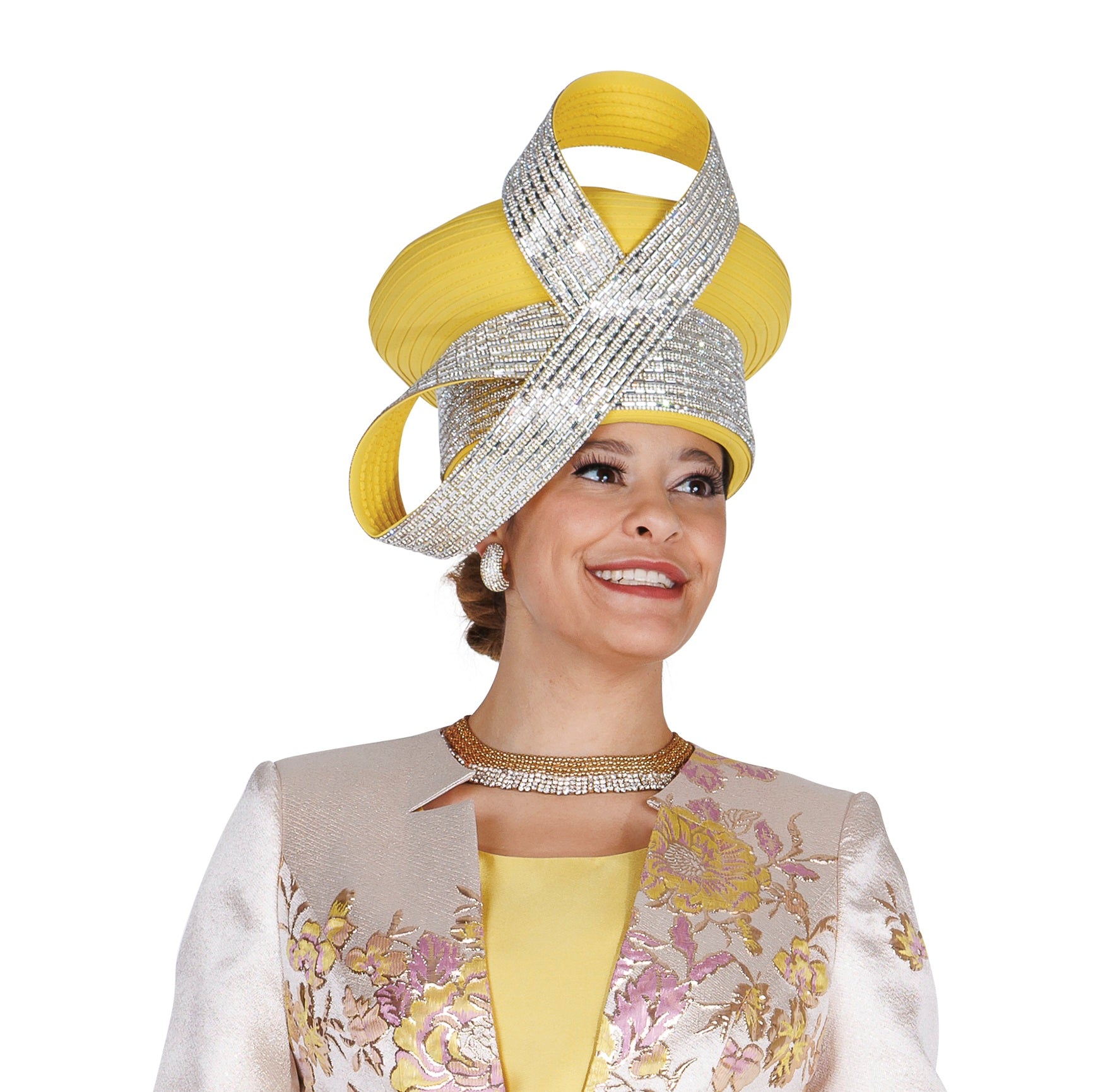 NWT Champagne Italy gold‎ and creme hat with matching purse Champagne Italy – Diva main image 4
