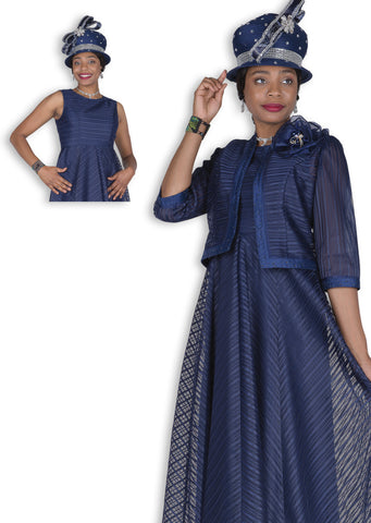 Elite Champagne 6354 navy blue lace jacket dress