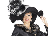 Elite Champagne H6155 black feather hat