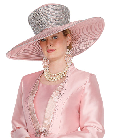 Elite Champagne H6201 pink wide brim hat
