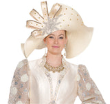 Elite Champagne H6203 champagne gold big hat
