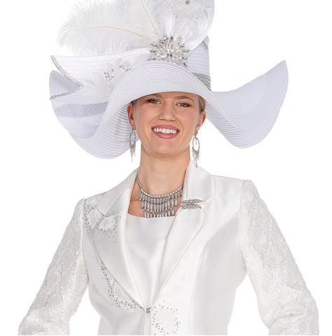 Elite Champagne h6204 big white hat