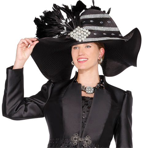 Elite Champagne H6208 big black hat