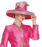 Elite Champagne H6209 fuchsia pink wide brim hat