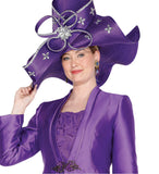Elite Champagne H6213 cogic purple big hat