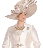 Elite Champagne H6218 champagne gold big hat