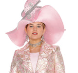 Elite Champagne H6268 pink wide brim hat