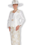 Elite Champagne 5904 off white skirt suit