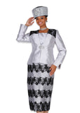 Elite Champagne 5907 silver skirt suit