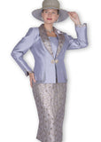 Elite Champagne 5912 silver skirt suit