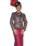 Elite Champagne 5913 red skirt suit