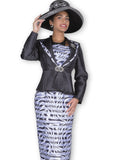 Elite Champagne 5914 silver striped jacket dress