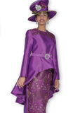 Elite Champagne 5917 purple skirt suit