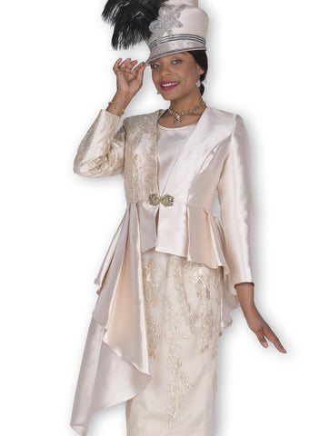 Elite Champagne 5930 cream skirt suit