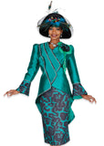 Elite Champagne 5974 green skirt suit