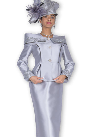 Elite Champagne 5975 silver grey skirt suit