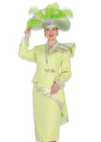 Elite Champagne 6006 green twill skirt suit