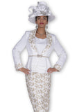 Elite Champagne 6007 white skirt suit