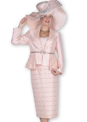 Elite Champagne 6008 peach skirt suit