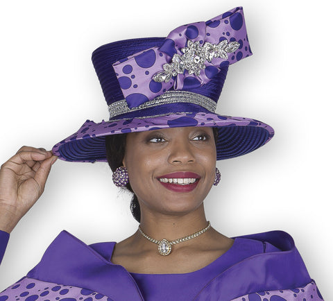 Elite Champagne H6014 purple brim hat