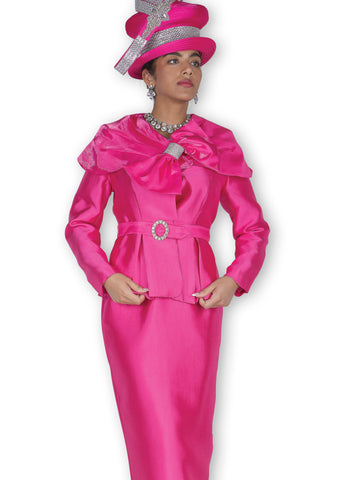Elite Champagne 6067 fuchsia skirt suit