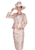 Elite Champagne 6103 gold skirt suit