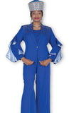 Elite Champagne 6104 royal blue pant suit