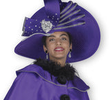 Elite Champagne H6116 purple big hat