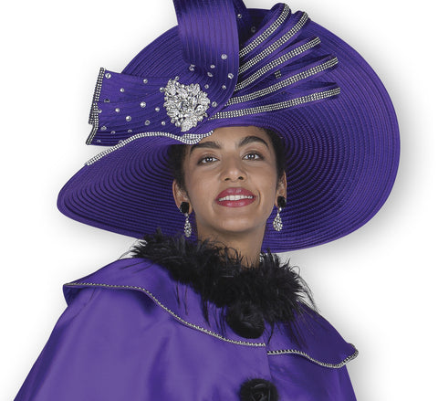 Elite Champagne H6116 purple big hat