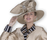 Elite Champagne H6118 gold brim hat